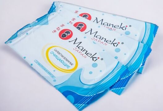 Салфетки влажные &quot;Maneki&quot; Kaiteki, очищающие с антибактериальным эффектом, в инд.упак., 15шт/упак