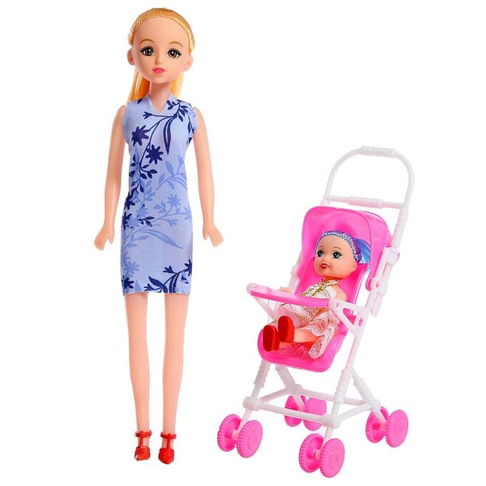СИМА-ЛЕНД Кукла-модель «Мама с дочкой» с коляской, МИКС