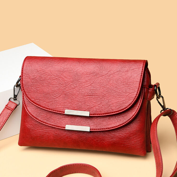COSMOСOLLECTION_BAGS Модная универсальная сумка из натуральной кожи,  красная