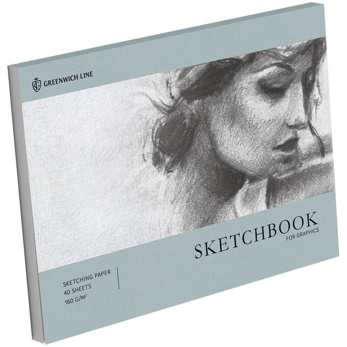 Скетчбук для графики и эскизов 40л., А4 Greenwich Line &quot;&quot;Graphics. Graceful girl&quot;&quot;, на склейке, 160г/м