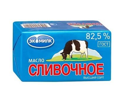 Масло сливочное Экомилк 82,5% 380гр