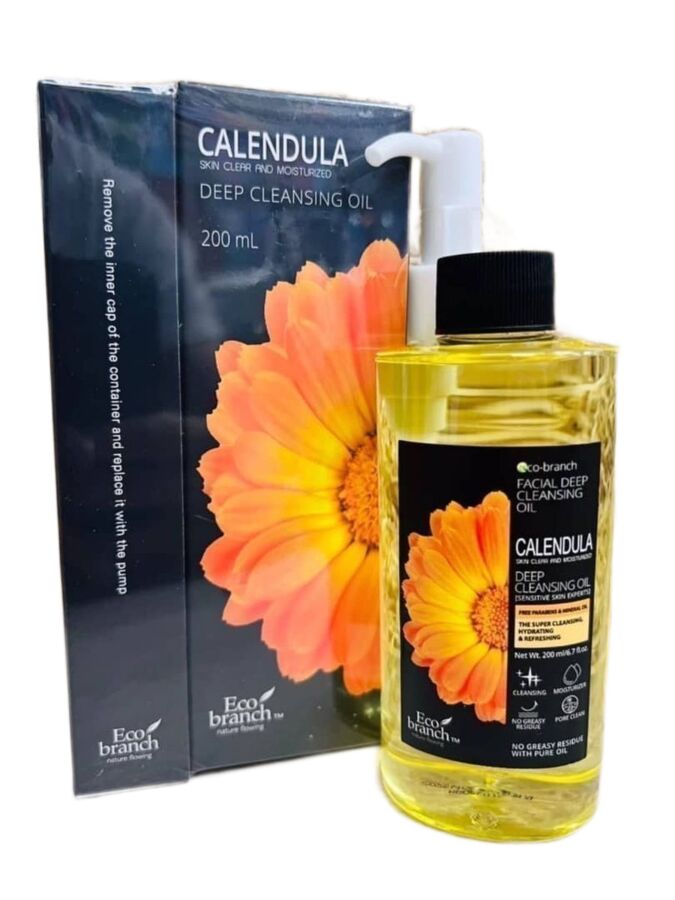Корейское масло для снятия макияжа Eco Branch/ Shampoo Calendula/ Шампунь против выпадения волос с календулой . Шам