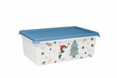 BEROSSI Контейнер для хранения 4,0л 300*200*105мм [CHRISTMAS] ВАСИЛЬКОВЫЙ
