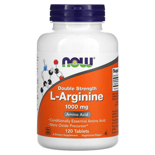Now Foods, L-аргинин, 1000 мг, 120 таб