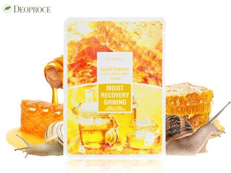 Тканевая маска на основе фильтрата улитки и мёда DEOPROCE COLOR SYNERGY EFFECT SHEET MASK YELLOW
