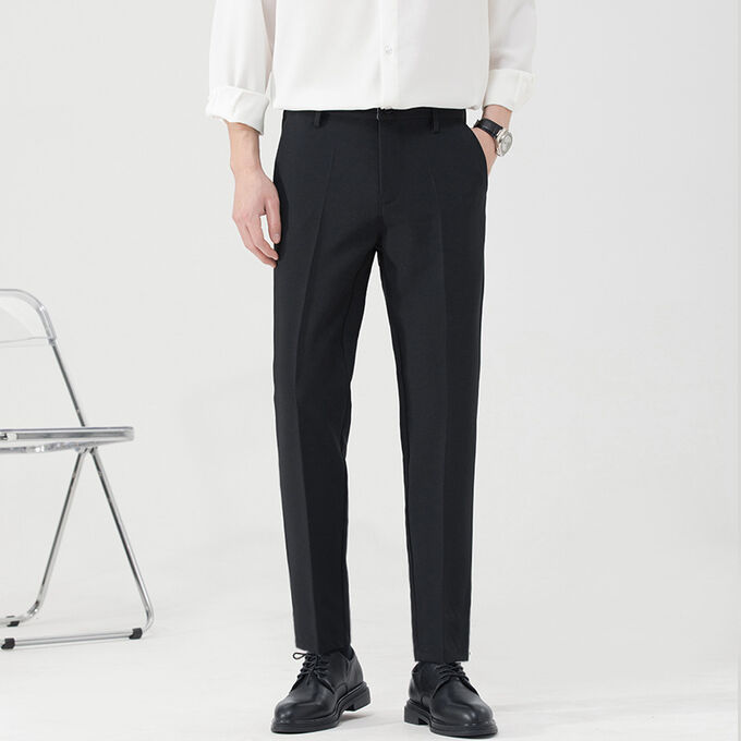 Классические укороченные брюки мужские черные