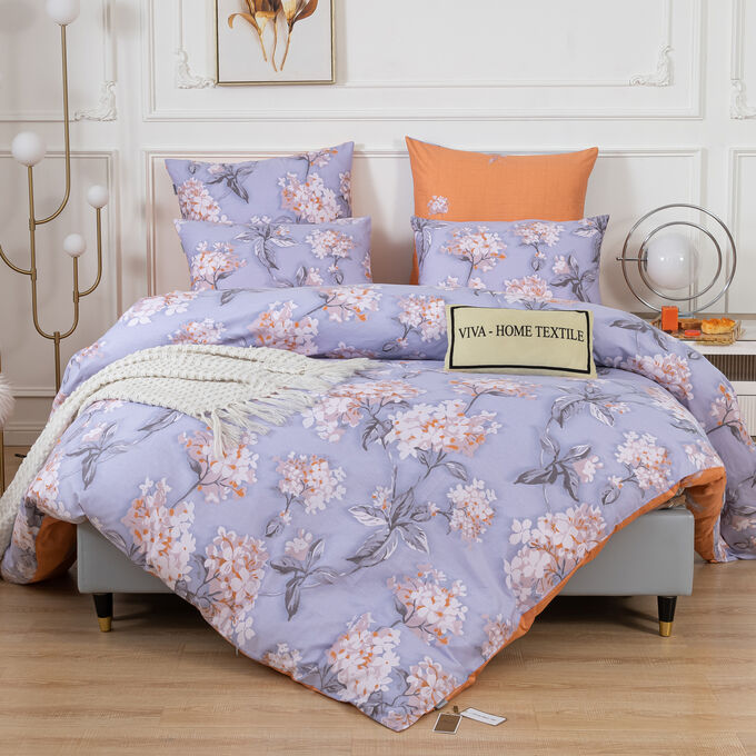 Viva home textile Комплект постельного белья Делюкс Сатин 100% хлопок на резинке LR450