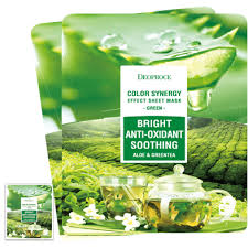 Deoproce Color Synergy Effect Sheet Mask Aloe &amp; Green Tea Маска алоэ и зеленый чай 20 гр