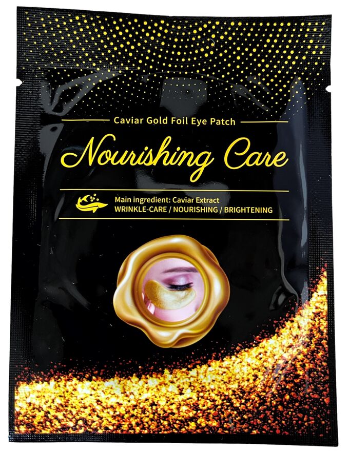 YURICOS Патчи для глаз с золотой фольгой Nourishing Care Caviar Gold Foil, 4 гр,