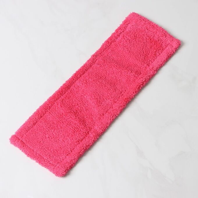 Доляна Насадка для плоской швабры, 42×12 см, 60 гр, микрофибра, цвет розовый