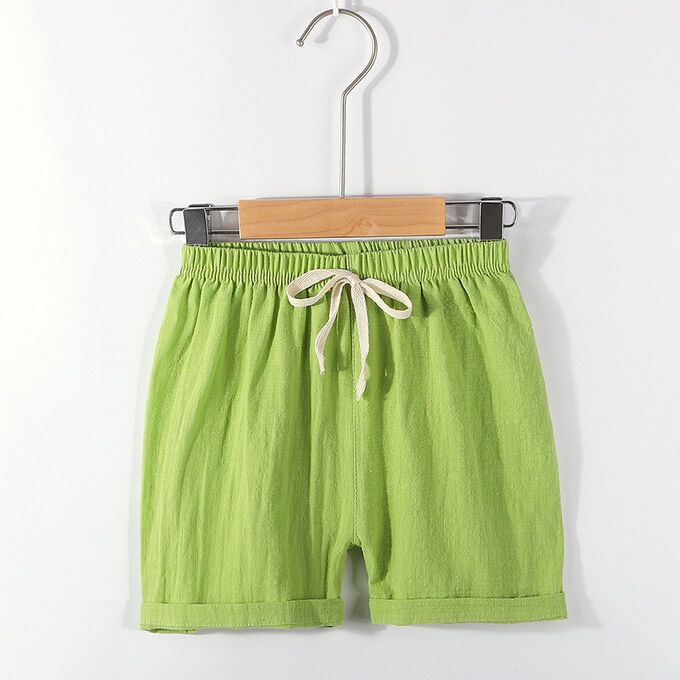 Детские шорты на резинке, с завязками, цвет зелёный