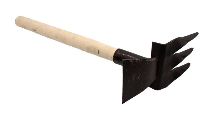 Лаванда декор Рыхлитель комбинированный №-2 с деревяной ручкой Р-2 (Мотыжка+Витой зуб)