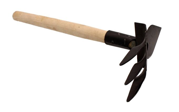 Лаванда декор Рыхлитель комбинированный №-1 с деревяной ручкой Р-1 (Лепесток+Витой зуб)