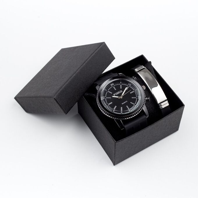 СИМА-ЛЕНД Подарочный набор 2 в 1 &quot;Маратон&quot;: наручные часы и браслет