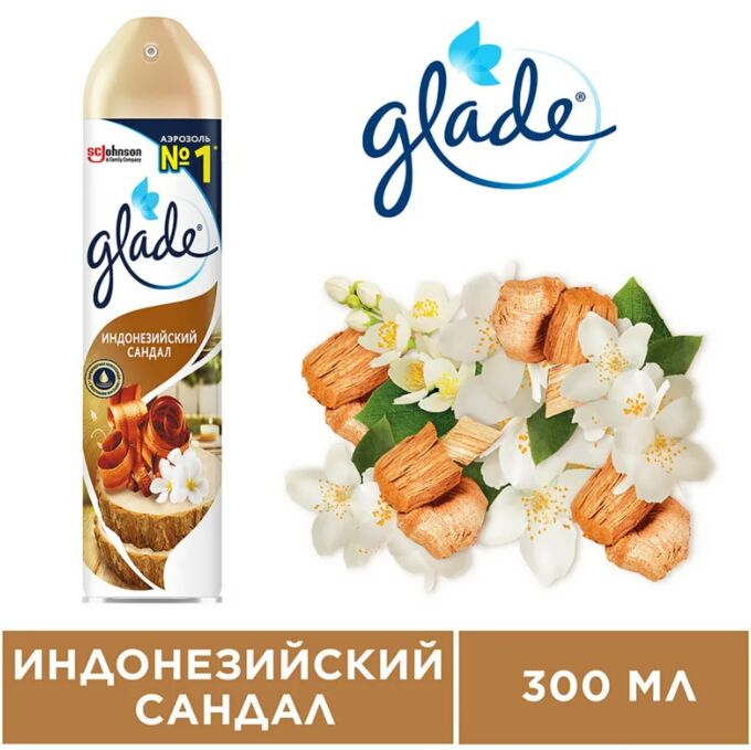 Освежитель воздуха Glade 5в1 индонезийский сандал 300 мл 1/12