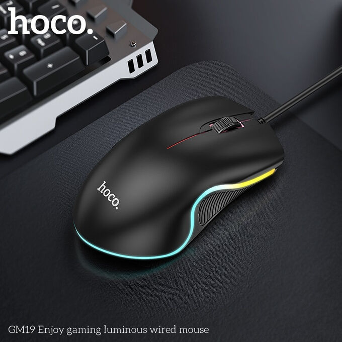 Игровая Проводная мышка HOCO GM19 Enjoy Gaming с RGB подсветкой