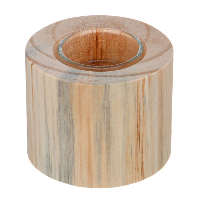 BY BABA YAGA Подсвечник деревянный, 7,8х6,2х4,5 см