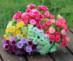 Искусственный букет роз (в букете ~ 21 цветок) Цвет: НА ВЫБОР