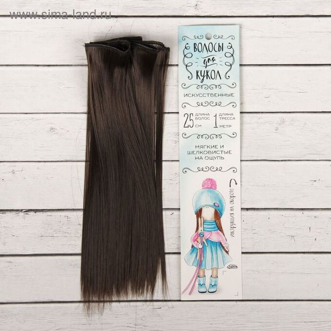 Волосы - тресс для кукол «Прямые» длина волос: 25 см, ширина: 100 см, цвет № 8