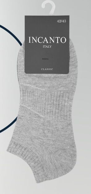 Мужские носки Incanto со специальной укороченной конструкции must-have для активных мужчин, увлеченных спортом, серый меланж
