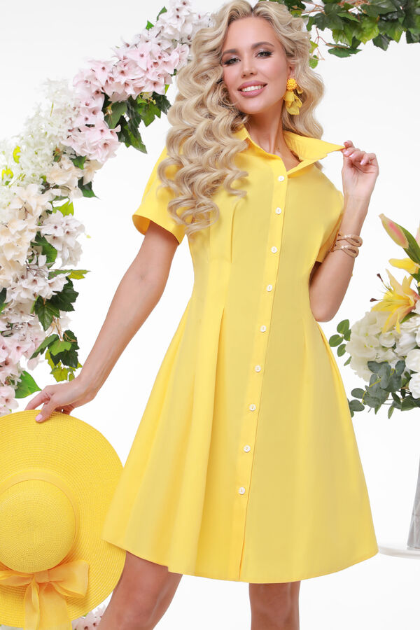 DStrend Платье-рубашка желтого цвета