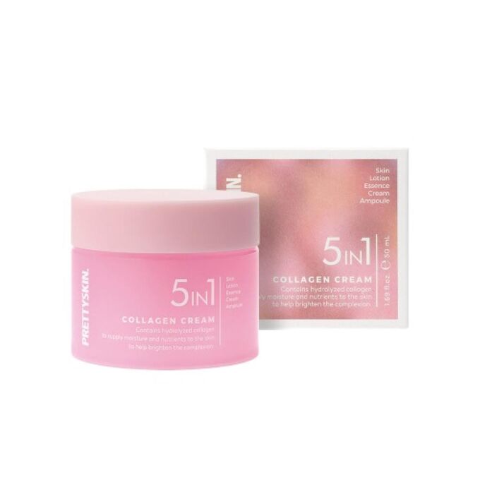 PrettySkin(McNally) Крем сыворотка для лица с коллагеном 5in1 Collagen ...