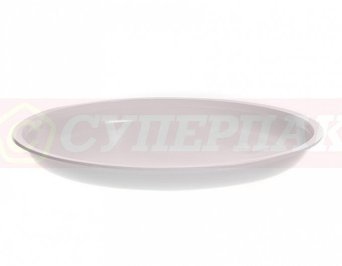 Тарелка закусочная пластиковая белая (O:205мм, 50 штук)