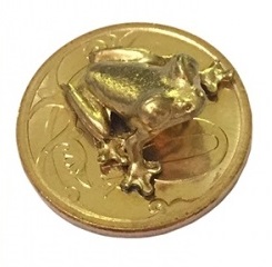 Лягушка кошельковая, на 10 коп цвет золото (в упак)