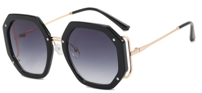 Женские круглые солнцезащитные очки, черная оправа + чехол