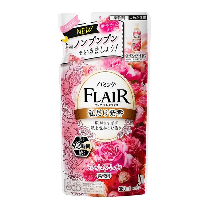 Kao Кондиционер для белья Flair с цветочным ароматом, мягкая упаковка, 380мл