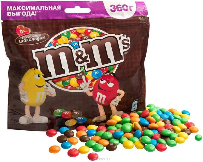 M&Ms Драже M&amp;M&#039;s шоколадное 360г