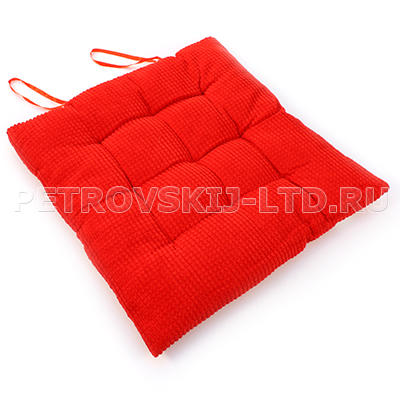 Подушка для стула х/б 40х40см &quot;Вельвет&quot; красный (наполнитель