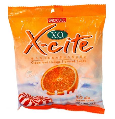 Lotte Конфеты X-CITE со  вкусом  апельсина  со  сливками (X-CITE Cream and Orange flavored candy)
