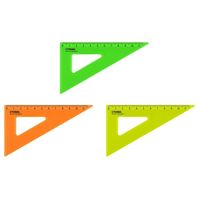 Art Fox Треугольник 30*/11 см СТАММ, пластиковый, прозрачный, неоновые цвета, ассорти