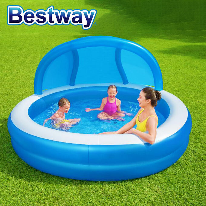 Bestway Детский надувной бассейн 241х241х140см с навесом, 850л, от 6 лет