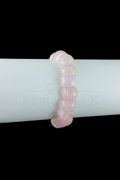 61518-101 Браслет розовый кварц (размер звена 10*15 мм), на резинке