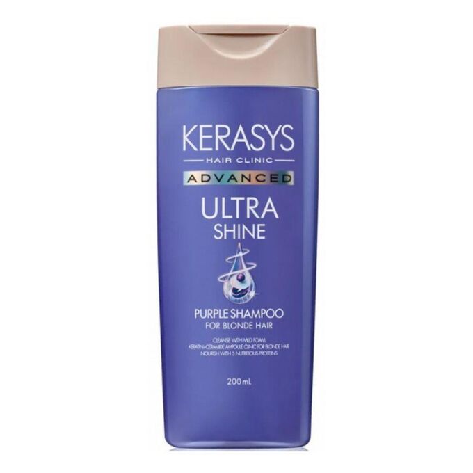 KeraSys Шампунь для волос фиолетовый Идеальный блонд Advanced Ultra Shine Purple, 200 мл