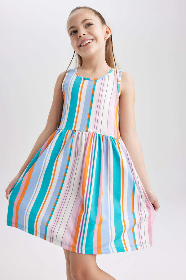 DEFACTO Платье без рукавов с узором для девочек