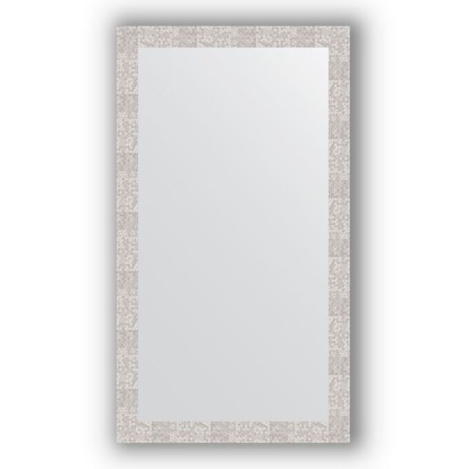 Зеркало в багетной раме - соты алюминий 70 мм, 76 х 136 см, Evoform