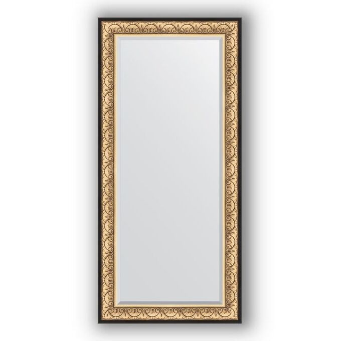 Зеркало с фацетом в багетной раме - барокко золото 106 мм, 80 х 170 см, Evoform