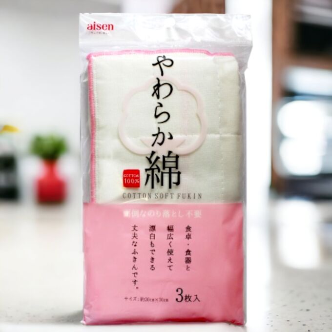 Тряпочки для посуды и кухни Aisen  (Япония), хлопок 100%, 30*30см, 3шт