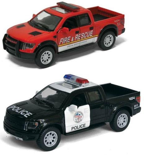 Машина мет. Форд  F-150 SVT Раптор  пожарная/полиция 12,5 см  тм.KINSMART