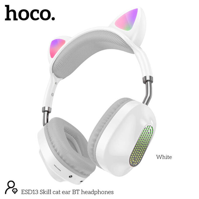 Наушники беспроводные HOCO ESD13 Skill Cat ear Bluetooth, 400 мАч, TF, AUX