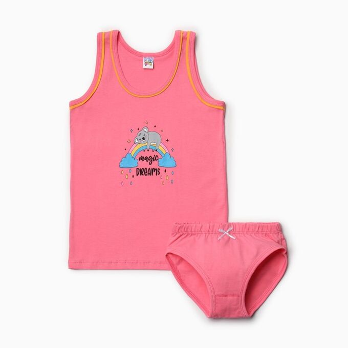 Baby Style Комплект (майка, трусы) для девочек, цвет розовый, рост