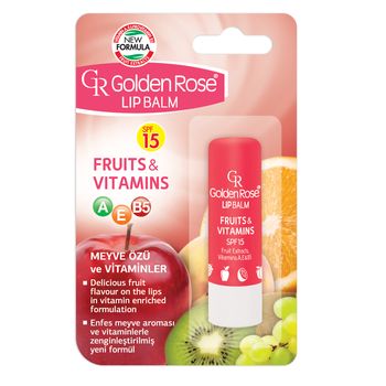 .Голден Роуз Бальзам для губ LIPBALM  Frutis &amp; Vitamins  spf