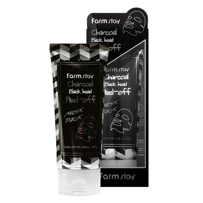 Farm Stay Маска-пленка чёрная с экстрактом угля Mask Pack Peel-Off Charcoal Black Head, 100 гр