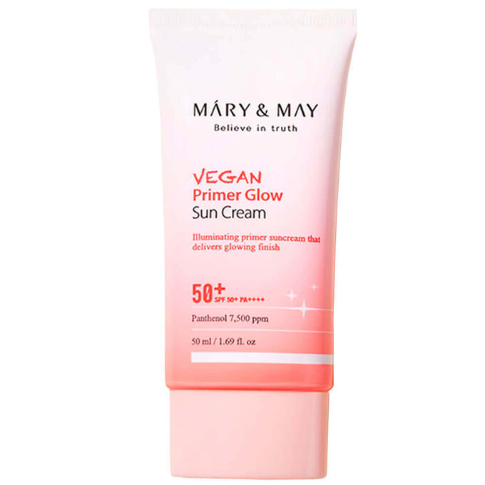 Солнцезащитный крем-праймер для сияния кожи Mary&amp;May Vegan Primer Glow Sun Cream SPF50+ PA++++