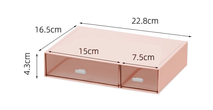 Органайзер для хранения (2 отделения), цвет розовый