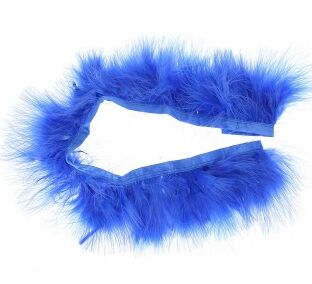 Лента перьев для декора размер 1 шт 50х6 см цвет Синий