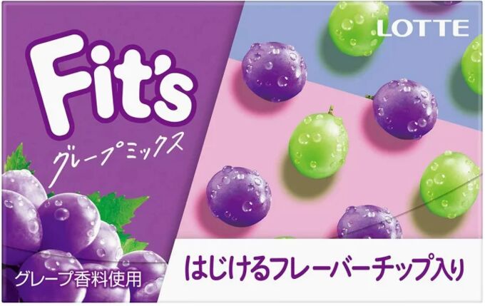 Lotte &quot;FIT`S Grape MIX&quot; Жевательная резинка, виноградная смесь, 24,6гр